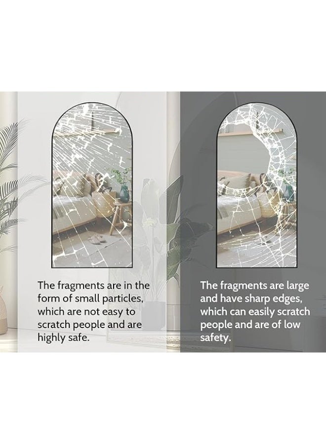 Vphom Arched Full-Length Floor Mirror 220x100 cm (86”x39”) – Oversized Black Arch Wall Mirror, Large Full Body Mirror for Bedroom, Living Room & Hallway, Modern Decorative Leaning or Wall-Mounted Mirror - Image 4